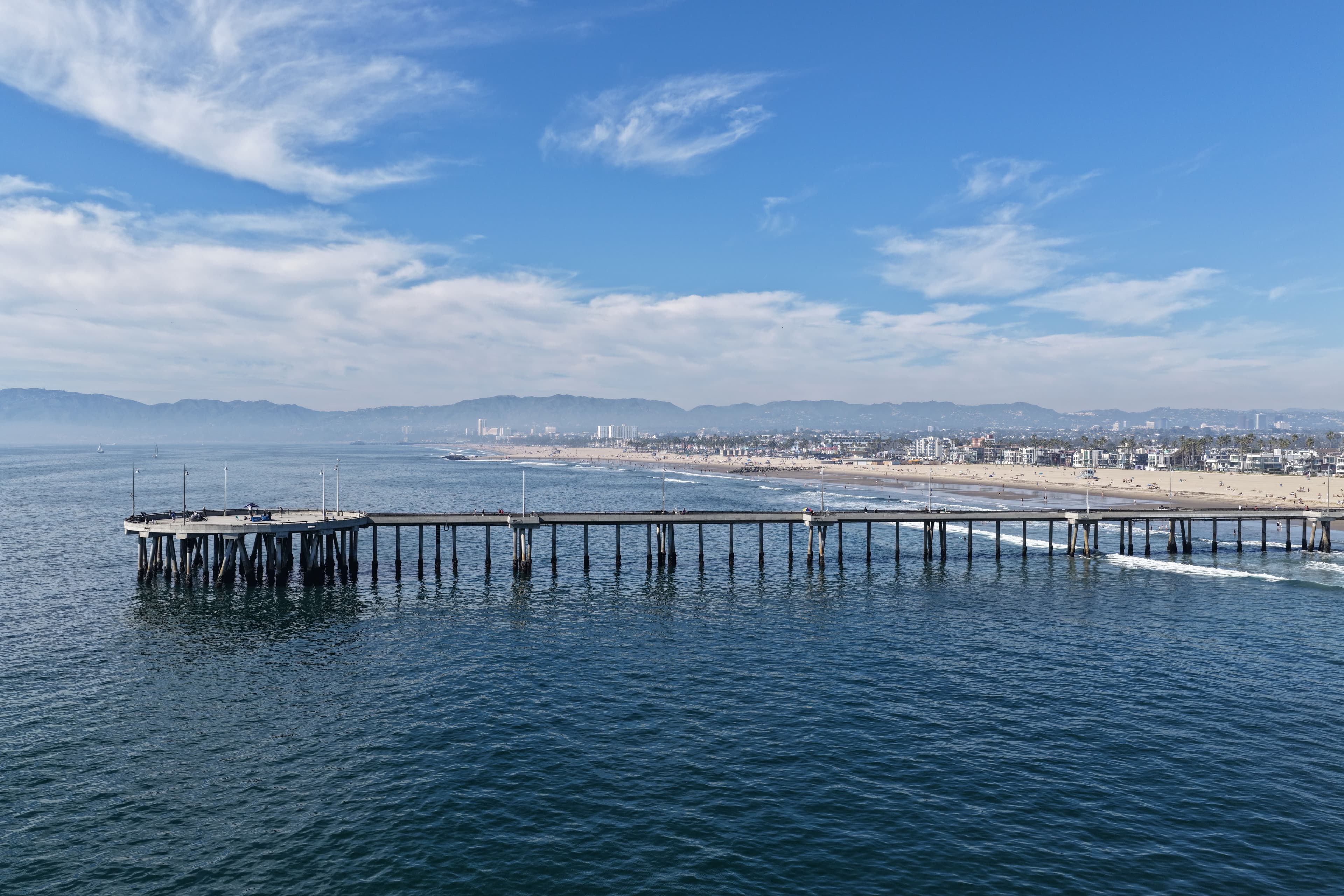 Venice Pier by Sea - Mid Day - Original aerial photograph